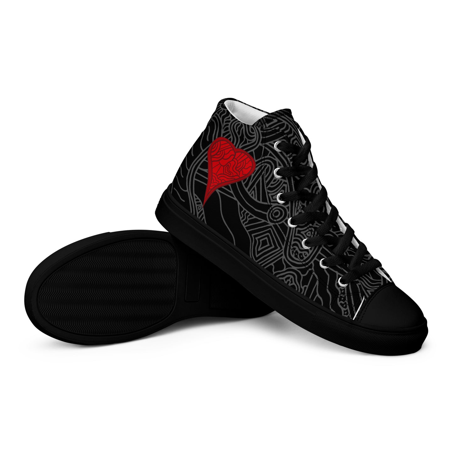 The Heart Men’s high top canvas shoes