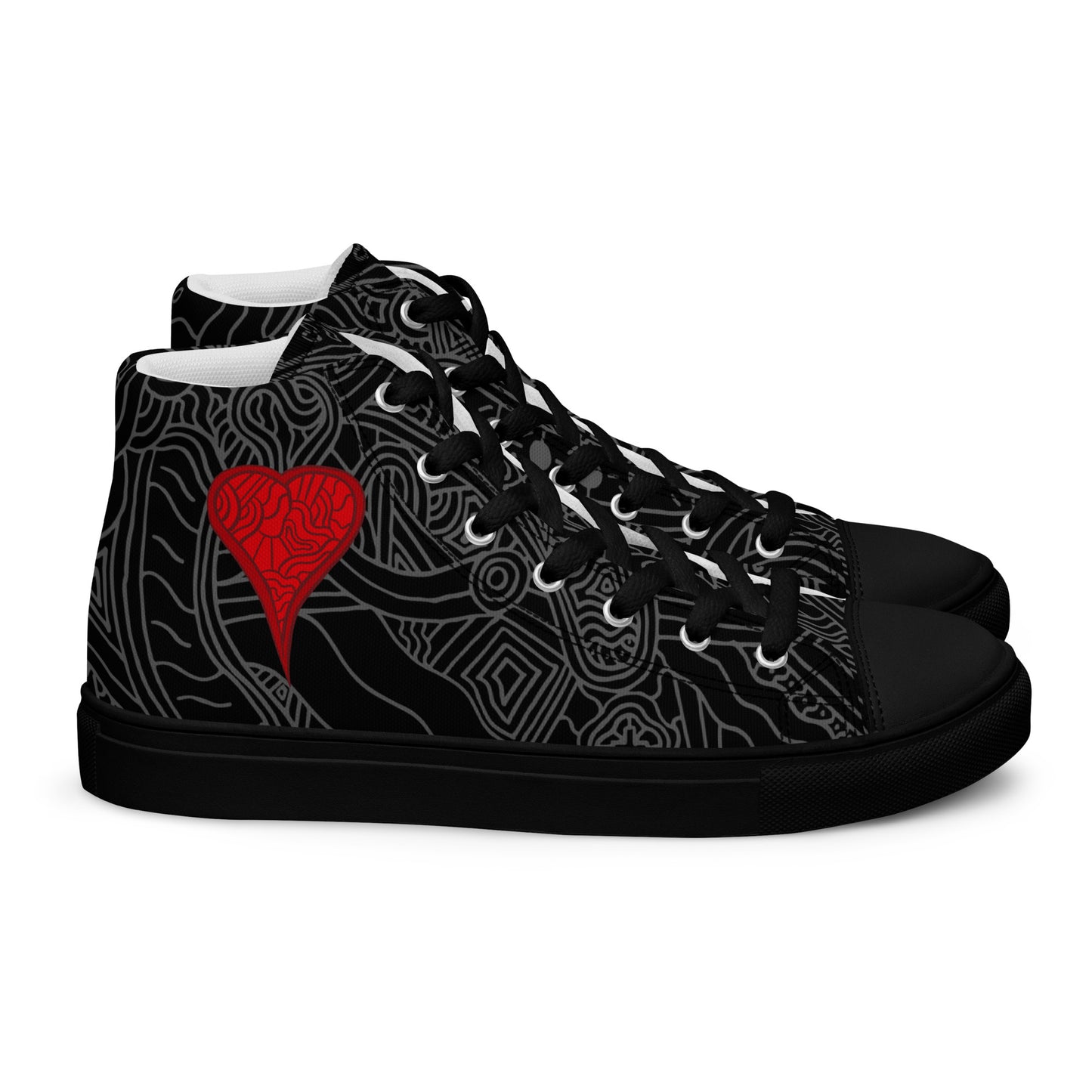 The Heart Men’s high top canvas shoes