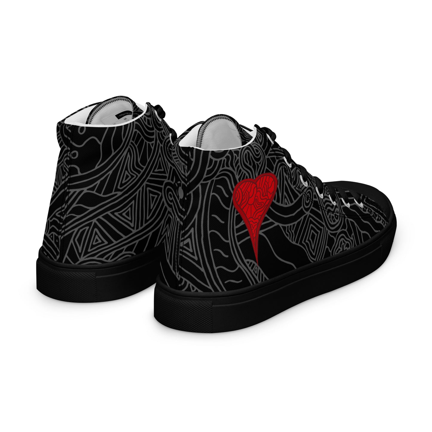 The Heart Men’s high top canvas shoes