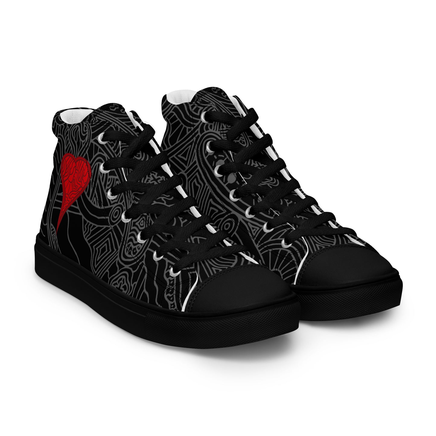 The Heart Men’s high top canvas shoes