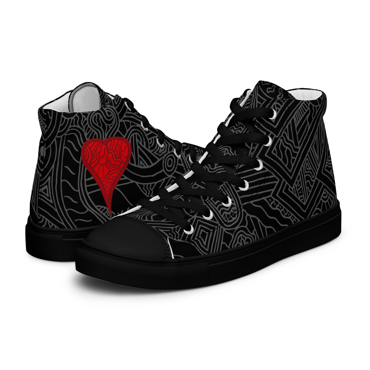 The Heart Women’s high top canvas shoes