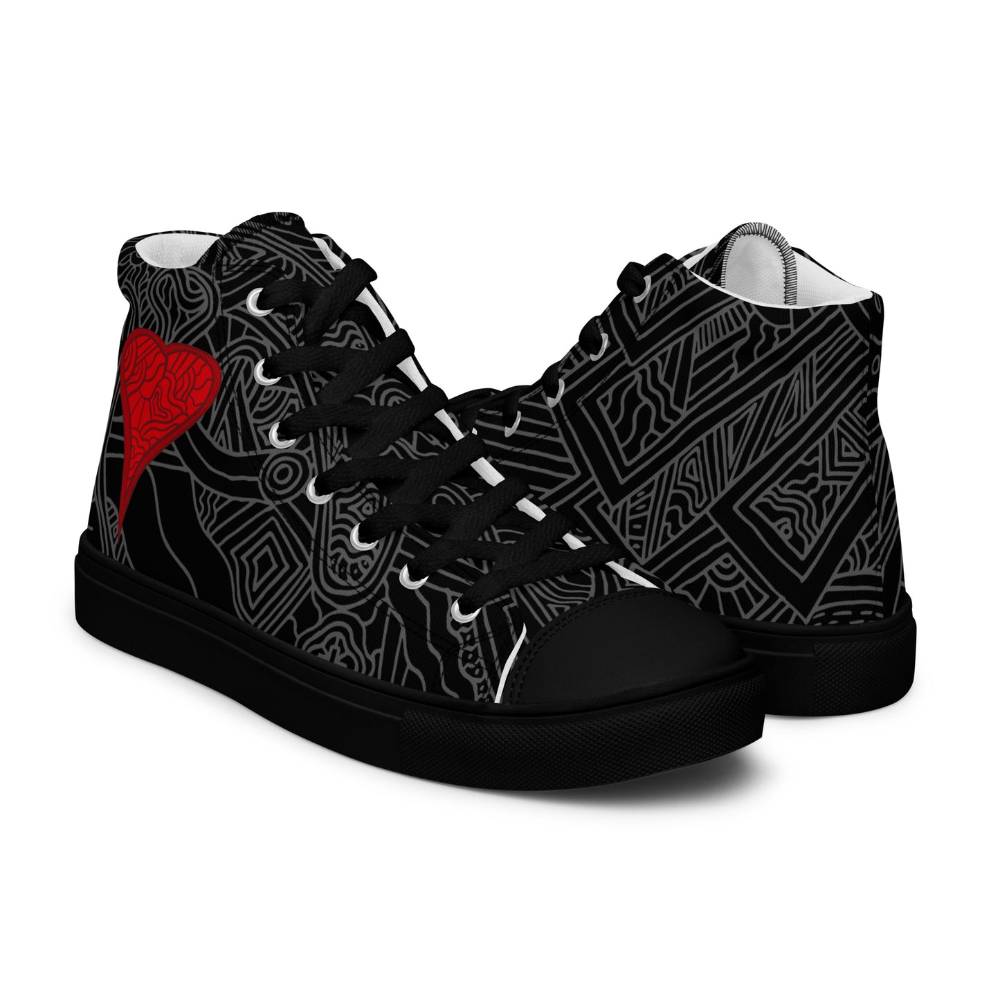 The Heart Women’s high top canvas shoes